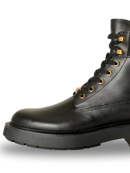 Versace Men\'s Black Leather Lace Up Boots Shoes US 9 IT 42